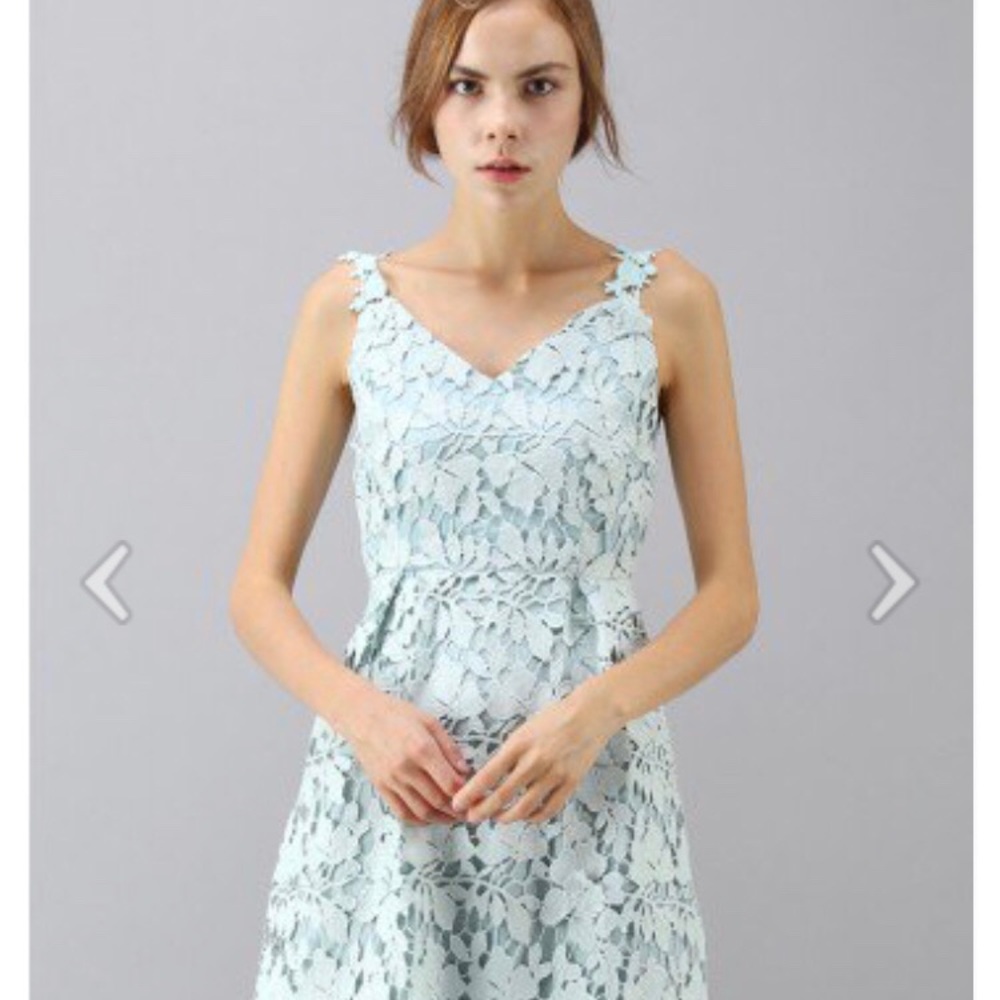 Chicwish Mint Crochet Dress